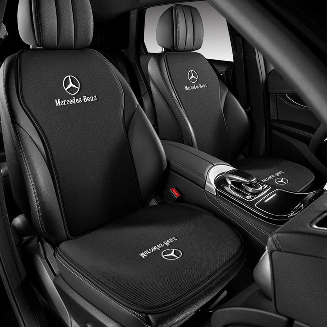 벤츠 인테리어소품 자동차 시트 커버 사계절 공용 A/C/E클래스 260L GLA GLC GLB 전용 차량 장식소품, 1개, 블랙 앞 좌석 단일 벤츠 E클래스