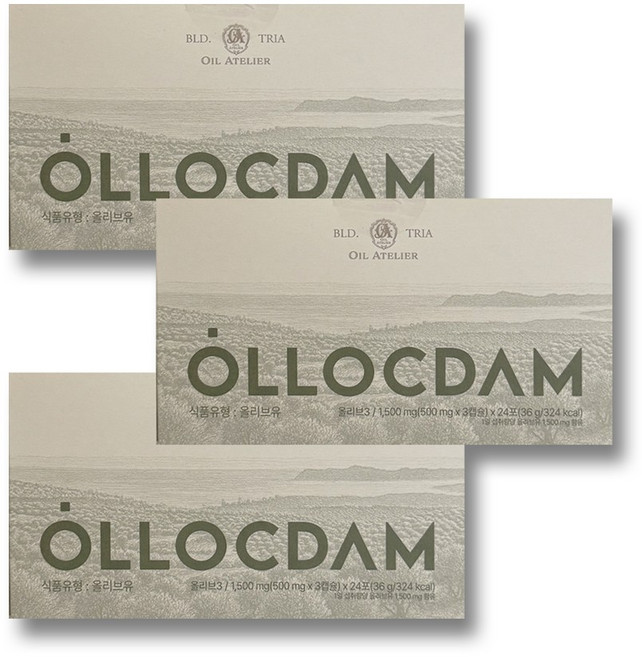 올록담 올리브3 EVOO 지중해 올리브오일캡슐 72정 1박스, 3박스