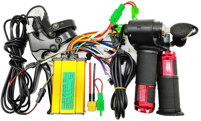 24V 36V 48V 250W-350W 10A 12A 15A 18A 20A 전기 자전거/스쿠터 모터 전자 스쿠터 자전거 용 브러시리스, [03] red throttle kit, 03 red throttle kit
