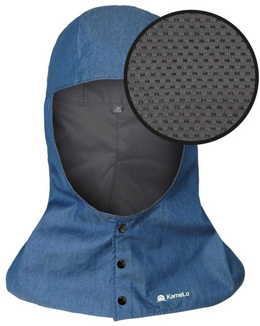 카멜로 여름 신소재 통기 향균 용접두건 용접용품 보호구 두건 AH-2ATB, 진청