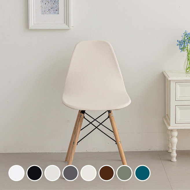 커버무드 고탄력 벨벳 에펠 의자 커버 2p, 1개, 베이지