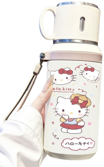 씨플 헬로키티 보온보냉 텀블러 보온병 대용량 커피잔 캐주얼 데일리 센스있는 집들이 선물, 1개, 600ml, 05