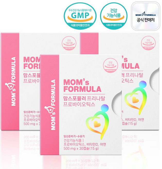 맘스포뮬러 프리나탈 프로바이오틱스 임산부 수유부 유산균, 3개, 30회분