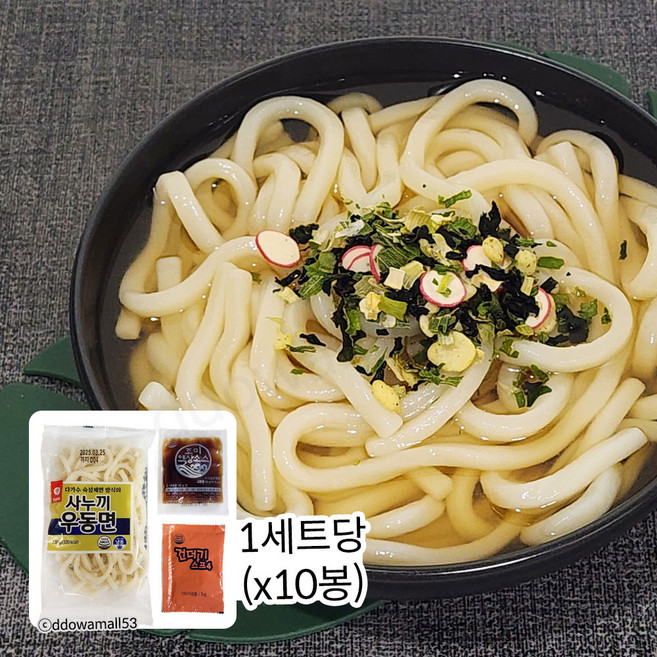 천일 사누끼 우동 10인분 세트 / 우동면10 + 소스10 + 스프10, 263g, 4개