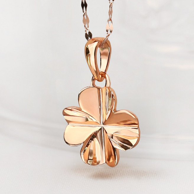 루이델라 14K 18K 여성 데일리 웬디 플라워 클로버 금 목걸이 여자친구 선물