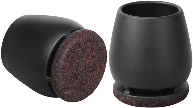 HGA 투명 의자발캡 원형/ 정사각형 4세대 식탁 발 커버 소음 방지 기울어진 의자 다리, 원형 16P, 블랙