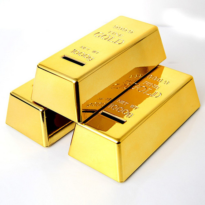 fooi 행운부적 황금 골드바 저금통 인테리어 저금통 5시전 당일발송, 1개