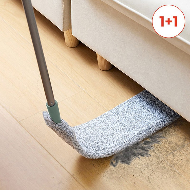 할인바이할인 먼지쓱싹 길이조절 틈새청소 극세사 밀대걸레, 2개