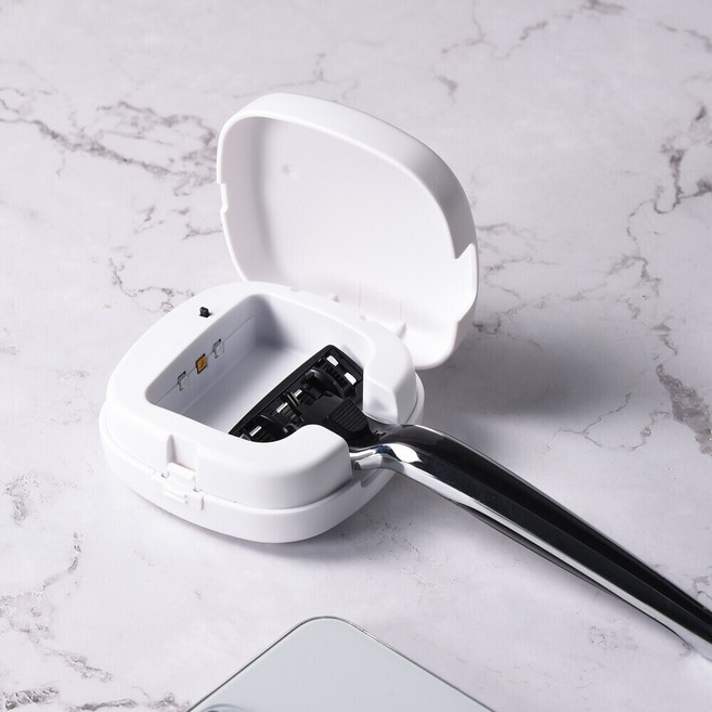 UV 가정용/여행용 면도기 살균기 면도기보관 거치대 소독기 캐리어 무선 (3가지 색), 크림민트