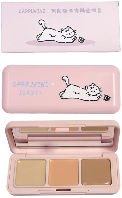 컨실러 1위 컨실러 팔레트 잡티커버 컨실러 컬러 커렉팅 한방에 다크서클 잡티 커버 팔레트 다크서클 컨실러, 삼색, 3개