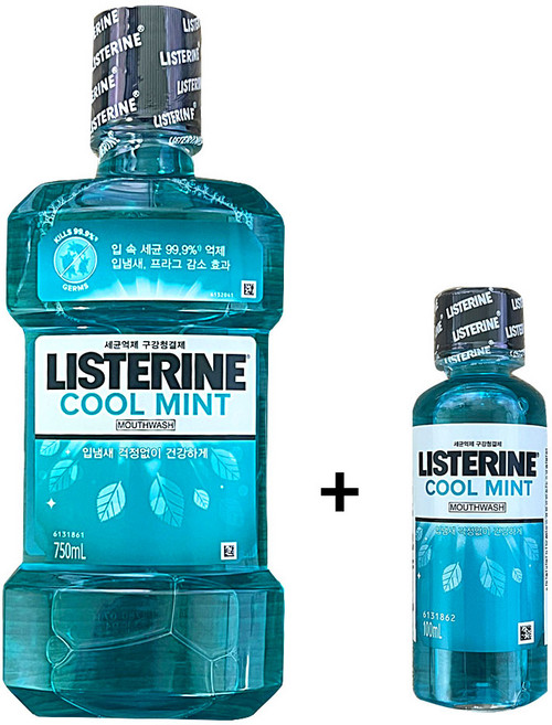 리스테린 쿨민트750ml+100ml 대용량 구강청결제 구취제거 가글 가그린, 1개, 850ml