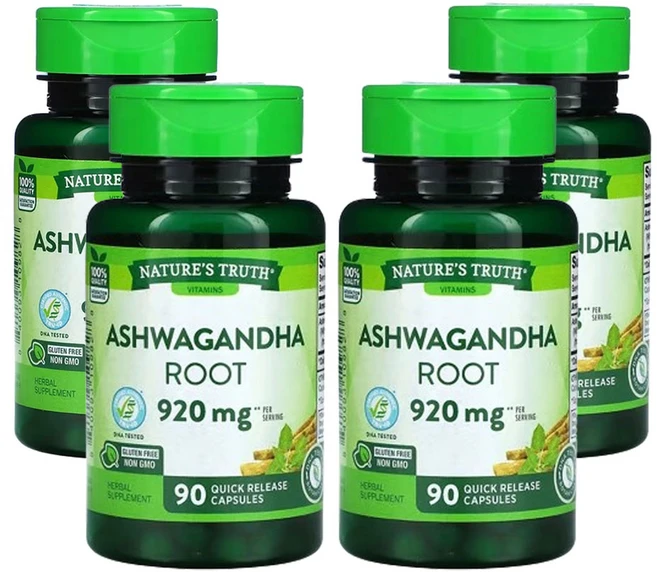 네춰스 트르스 아슈와간다 뿌리 920mg 90 퀵 릴리스 캡슐(캡슐당 460mg), 4팩, 90정 - 쿠팡