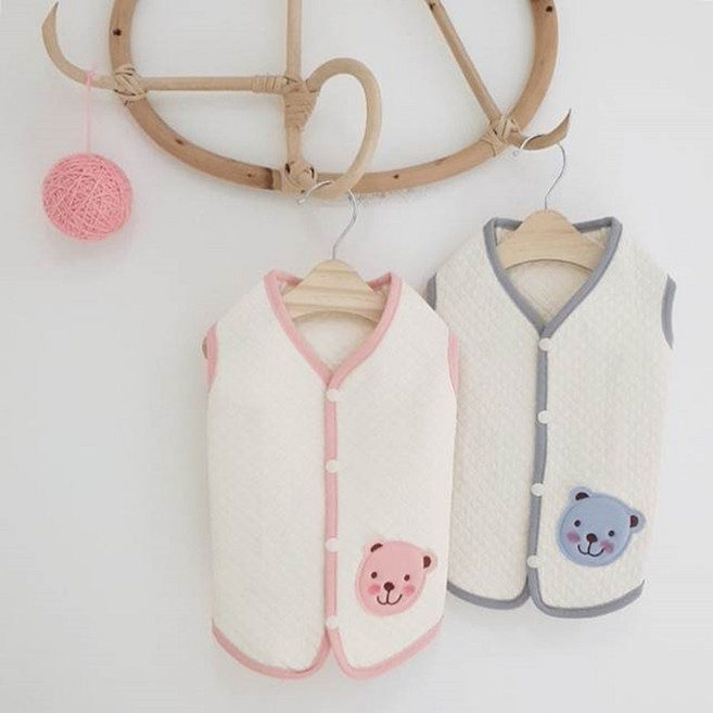 페시얌 오가닉 강아지 수면조끼 잠옷 실내복 S-2XL 강아지옷, 블루, 1개