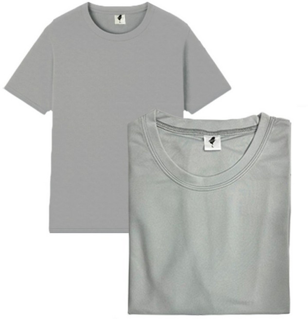 STAR CANDY 吸濕排汗速乾運動T恤, 淺灰色