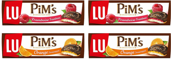 LU Pims 핌스 라즈베리 오렌지 초콜릿 코티드 비스킷 150G 4개 세트