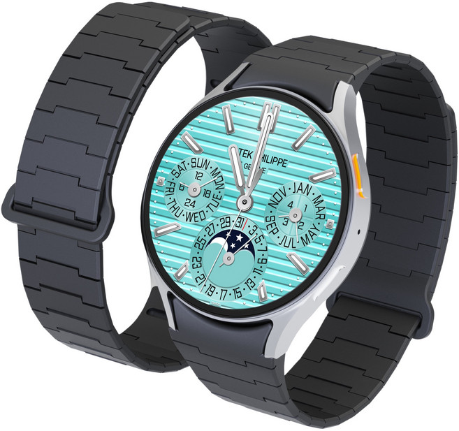 캘릭스 갤럭시워치 호환 실리콘 버클링 마그네틱 스트랩 밴드 시계줄, 차콜블랙, 1개