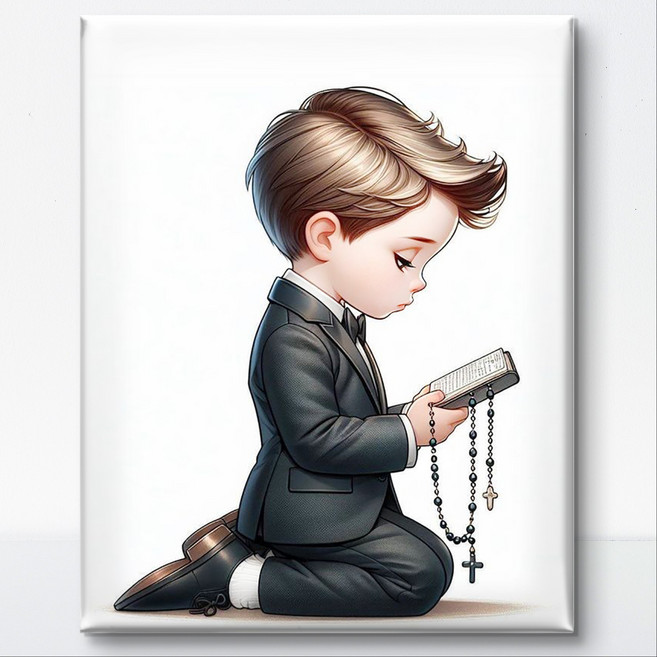 서은이네 국내제작 캔버스형 비즈 십자수, NE31-정장 소년40x50cm, 1세트