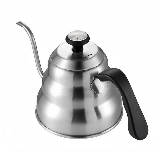 스테인리스 스틸 푸어 오버 커피포트 가 있는 구즈넥 주전자 커피/차 주전자 가열 가능 핸드드립 커피 가정용