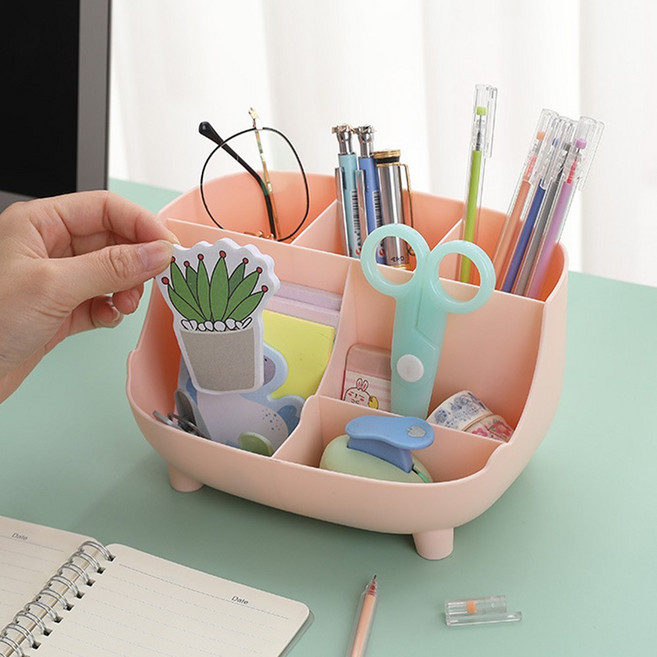 편한생활연구소 노르딕 연필꽂이 소품정리함, 1개, 핑크