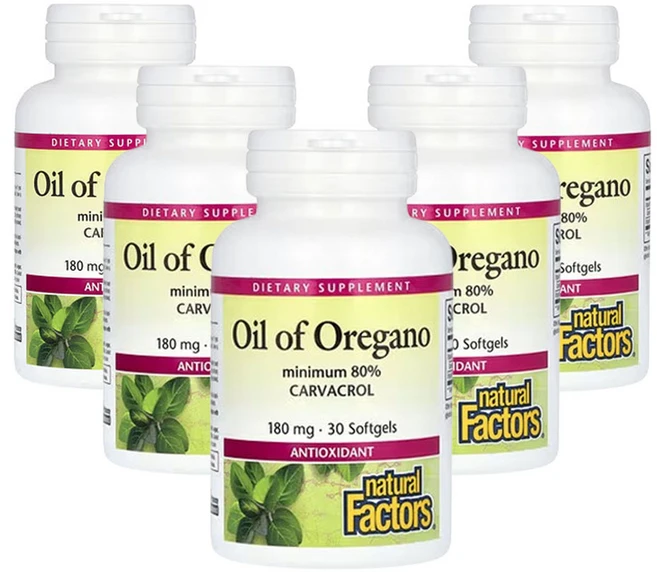 내추럴팩터스 오레가노 오일 180mg 소프트젤 Natural Factors Oil of Oregano, 알약/캡슐, 5개, 30정 - 쿠팡
