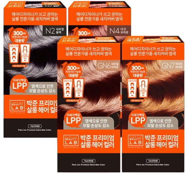 박준뷰티랩 대용량 새치커버 컬러 염색약 패키지 300ml (4종 택 1), _GN6, 네추럴 브라운, 1개