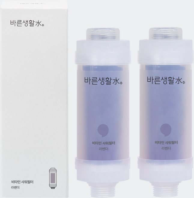 바른생활수 염소 제거 비타민 샤워필터, 2개, 라벤더