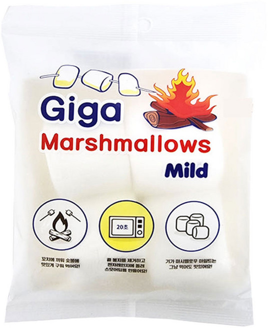 기가 마시멜로우 캠핑간식 구워먹는마시멜로 마쉬멜로우, 90g, 1개