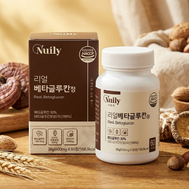 국내산베타글루칸분말 60정 표고버섯균사체 영지버섯균사체추출분말 건조효모 HACCP, 1개