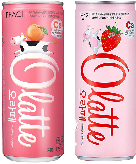 오라떼 딸기15캔+피치15캔 240ml 30캔