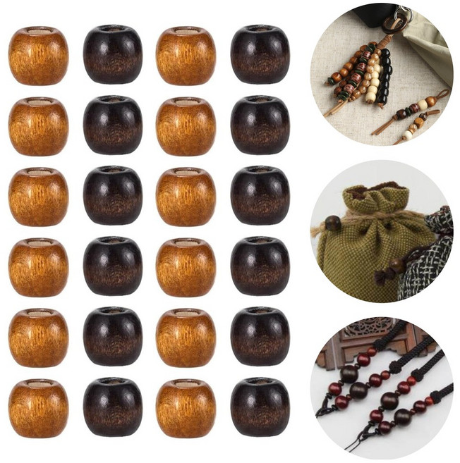 도나토르 나무구슬 우드비즈 우드볼 부자재 12mm 20P, 20개, 다크브라운