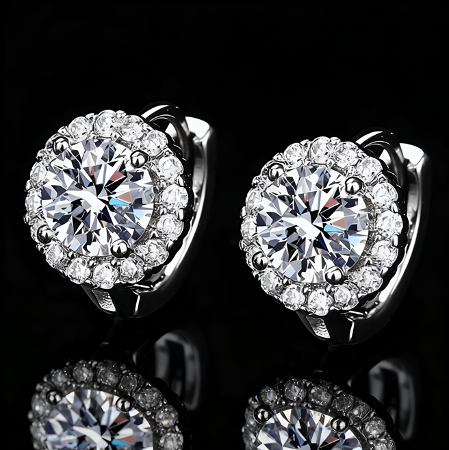 오데트 모이사나이트 1캐럿 모조 다이아몬드 귀걸이