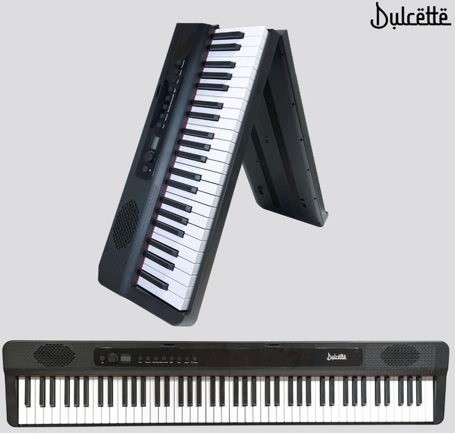 Dulcette 杜莎 DR23 88鍵折疊電子鋼琴 半重錘力度感應 立體聲, 經典黑, 1個