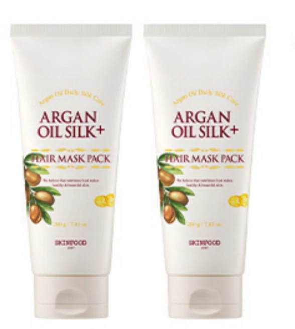 스킨푸드 아르간오일 실크플러스 헤어 마스크팩, 200g, 2개 - 쿠팡