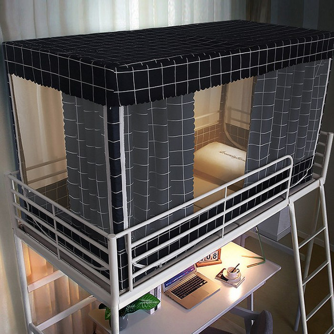 사계절 2층침대 모기장 겸 난방텐트 싱글침대 사각 가림막 커튼