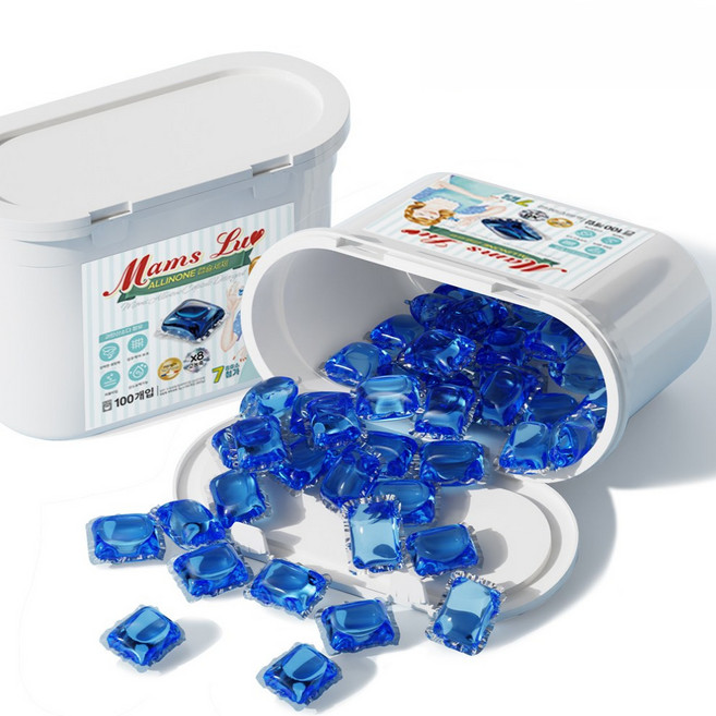 맘스럽 올인원 파워캡스 캡슐세제 8gX100개입 [8배 초고농축 세제원액/국내생산/ 대용량 실내건조형], 1개