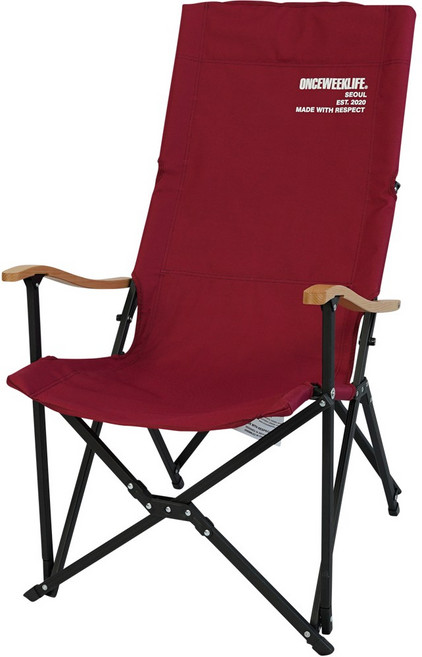 원스위크라이프 롱 릴렉스 캠핑의자 특대, 버건디, 1개