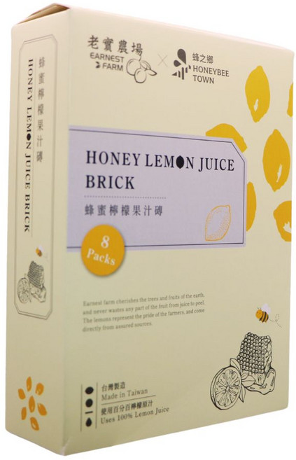 老實農場 蜂蜜檸檬果汁磚 8入/盒, 1套, 8個裝, 32ml