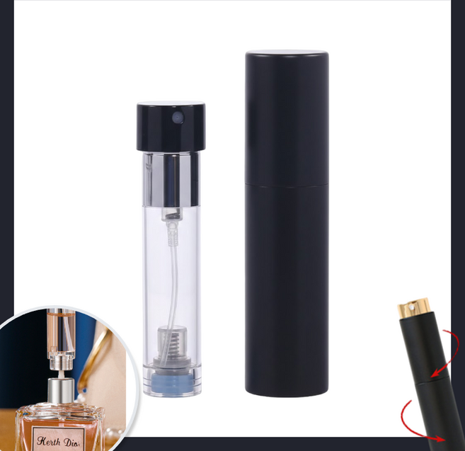 리루나 펌핑식 알루미늄 스틱형 휴대용 향수공병 5ml, 1개, 블랙