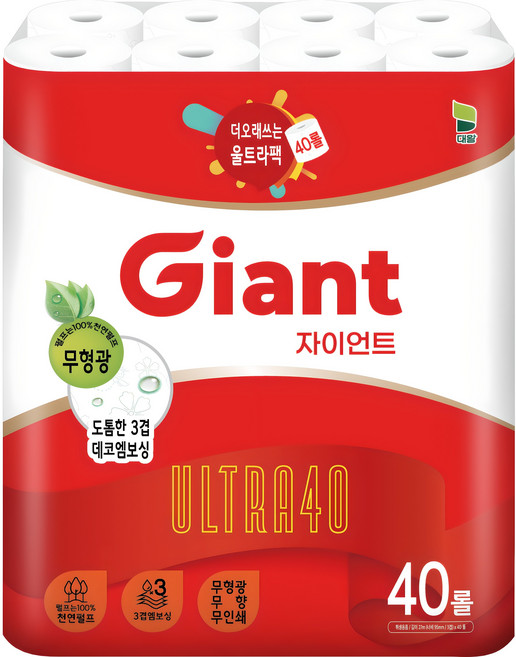 자이언트 울트라 40 펄프 대용량 화장지, 27m, 40개입, 1개