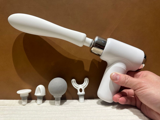 휴대용 미니 근막총 저소음 강력 진동 근육 마사지기 전신 사용 가능한 다기능 전동 마사지건 피로회복 바디 케어 기기, 고주파수, 18cm