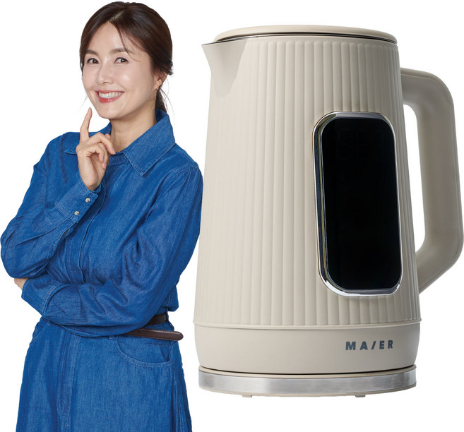 [마이어] 1.7L 대용량 안심포트 (H2405D) / 신애라 전기포트 티포트 LED 자동모드, 아이보리, H2405D(아이보리)