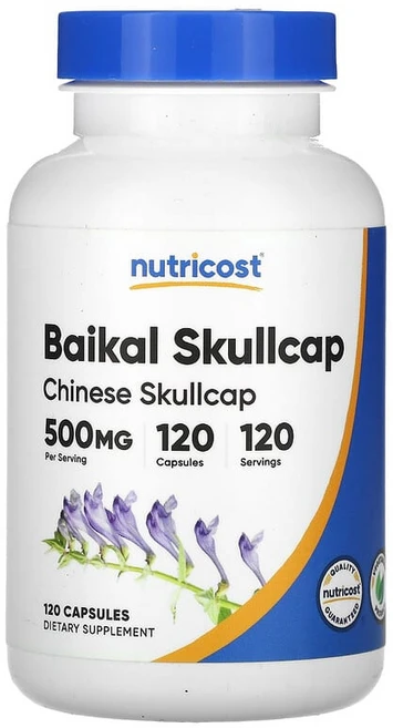 Nutricost 바이칼 골무꽃 500mg 캡슐 120정 NCS-67043, 1개 - 쿠팡