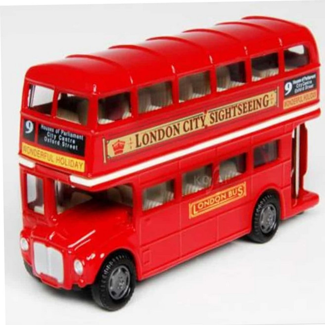 장난감이층버스 런던버스 2층 장난감 (약 아기버스장난감 모형버스 121mm) 79000EA 1EA, 본상품