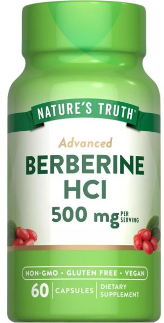 Nature's Truth Berberine HCl 500mg | 60 Capsules | from Barberry Extract | Vegan Non-GMO and Glu, 1개 - 쿠팡