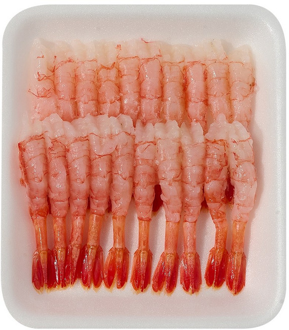 [신선작] 단새우 북방도화새우 횟감 20미 초밥용 손질 홍새우 냉동 아마에비 L 2L 3L, 1개, 3L 사이즈 90g