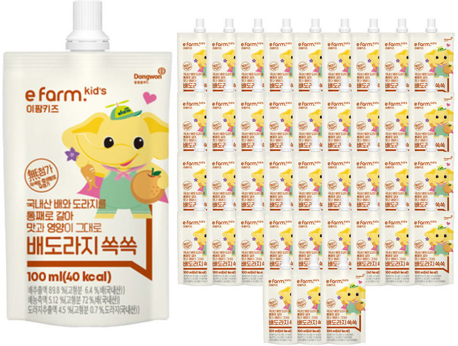 이팜키즈 배도라지 쏙쏙음료, 40개, 100ml