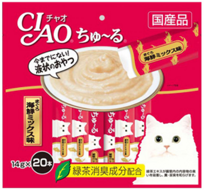 챠오츄르 고양이 짜먹는 간식, 혼합맛(참치/해산물), 14g, 20개