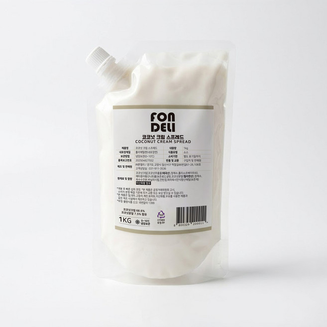폰델리 코코넛크림 스프레드 1kg 업소용, 1개