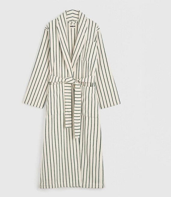 [테클라] CLASSIC HOODED BATHROBE 후드 배스 로브 샤워 가운 레이싱그린 racing green stripes