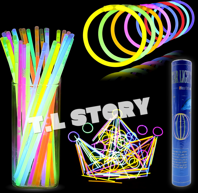 야광팔찌 1통(50개입) 야광 응원봉 행사 파티 축제 콘서트 스틱 형광팔찌 연결고리포함, 혼합색상, 1개